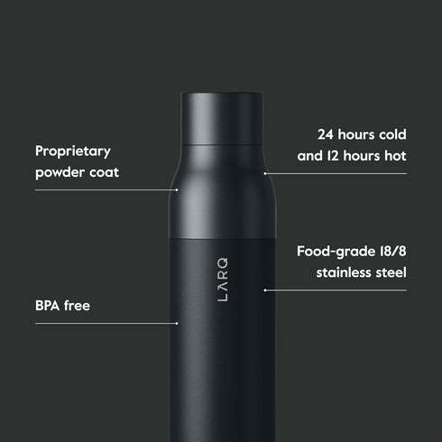 LARQ Bottle Twist Top 25 oz - Insulated Stainless Steel Water Bottle, BPA Free, Reusable for Camping, Office, and
