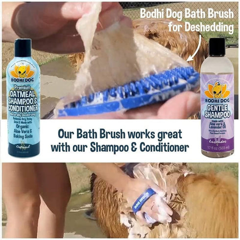 Bodhi Dog Shampoo Brush - Pet Grooming & Bath Supplies for Cats and Dogs, Two Pack, Blue