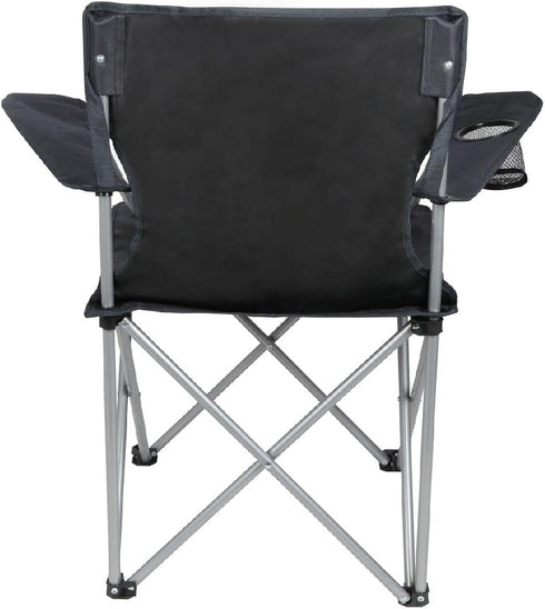 Generic Quad Folding Camp Chair with Cup Holder, Black