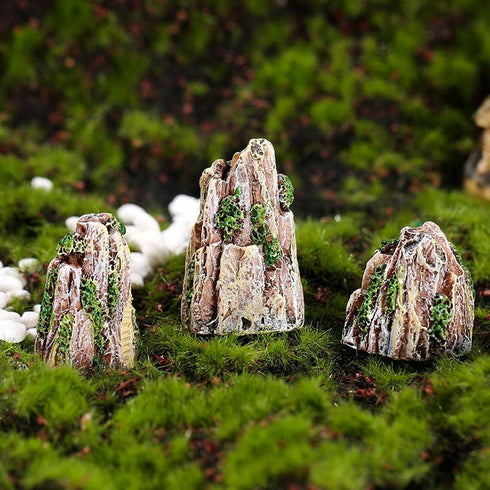 Opexicos 7Pcs Micro Landscape Accessories, Resin Rockery and House Crafts, Aquarium Supplies