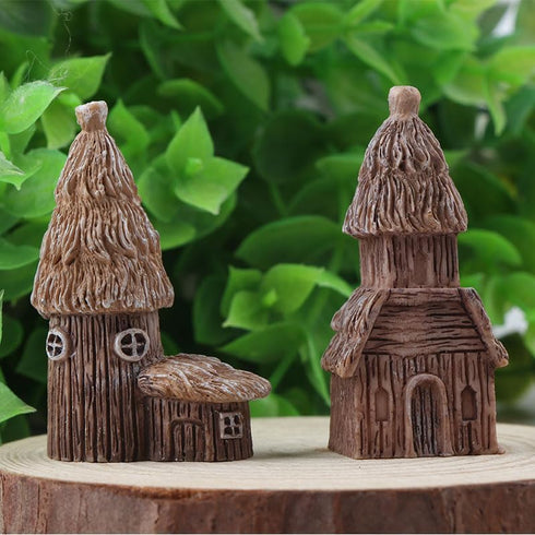 Opexicos 7Pcs Micro Landscape Accessories, Resin Rockery and House Crafts, Aquarium Supplies