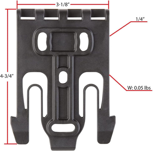 Safariland Quick Locking System Kit 9006483, Polymer Attachment for Weapon Holster, Black, One Size