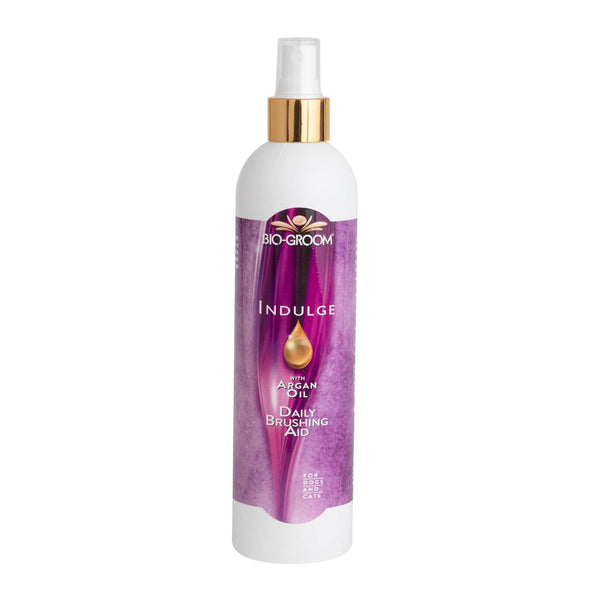 BIO-GROOM Indulge Argan Oil Dog Conditioner - No-Rinse Deshedding Bathing Supplies, 12 fl oz