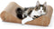 Necoichi Cardboard Cat Scratcher Bed, Horizontal Scratch Pad Lounger with Extra Comfort (18" Regular, Oak)