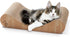 Necoichi Cardboard Cat Scratcher Bed, Horizontal Scratch Pad Lounger with Extra Comfort (18" Regular, Oak)