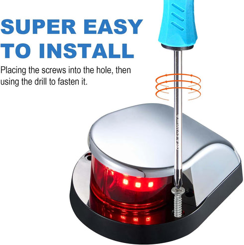 Bi-Color Bow Navigation Light for Small Boats, Yachts, and Skiffs
