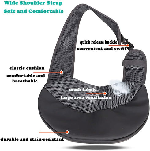 Love Dream Pet Dog Sling Carrier, Breathable Mesh Portable Travel Shoulder Bag for Small Dogs and Cats