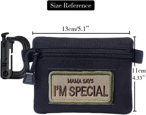 Tactical Keychain Pouch - Military Mini Size Belt Gear EDC Pocket Organizer, Coin Purse ID Card Holder