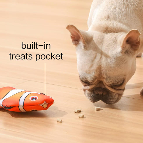 Electric Moving Dog Fish Toy - 2 Pack with Updated Motor - Realistic Flopping Fish Oxford Cloth Interactive Pet Toys