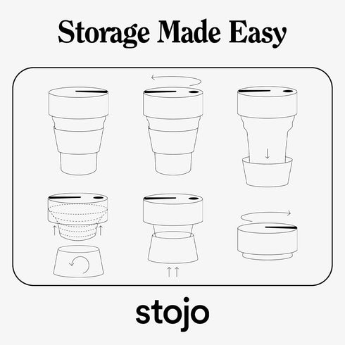 STOJO Collapsible Travel Cup, Reusable Silicone Bottle for Hot and Cold Drinks, 24 Ounce (Pack of 1)