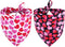 2 Pack Valentine Dog Bandana, Reversible Triangle Bibs Scarf Accessories for Small Pets, Cats