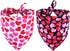 2 Pack Valentine Dog Bandana, Reversible Triangle Bibs Scarf Accessories for Small Pets, Cats