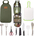 Portable BBQ Camping Cookware Set, Stainless Steel Utensils Travel Kit with Cutting Board, Tongs, Knife, and Spatula
