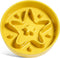 LE TAUCI Ceramic Slow Feeder Dog Bowls for Small Breeds, 0.6 Cups Dog Food Dish for Fast Eaters, Star Yellow