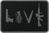 uuKen Tactical Gear Love Symbol Sign Tactical PVC Patch with Hook Fastener Backing (Black and Grey)