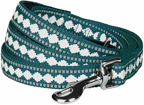 Blueberry Pet 3M Reflective Jacquard Dog Leash, 5 ft x 5/8", Teal Blue, Small, Comfortable Handle for Dogs