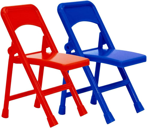 1 Red & 1 Blue Folding Chair for Wrestling Action Figures