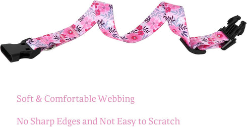Maca Bates Designer Flower Pink Dog Collar, Cute Spring Collars for Small Medium Large Female Dogs