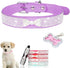Puppy Collar with Rhinestone Name Plate, Sparkly Diamond Bling Bow Crystal Jewel Collars for XXS XS Small Medium Dogs,