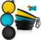 3 Collapsible Silicone Dog Bowls, Foldable Expandable Cup Dish for Small Pet Cat Food Water Feeding, Portable Travel