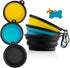 3 Collapsible Silicone Dog Bowls, Foldable Expandable Cup Dish for Small Pet Cat Food Water Feeding, Portable Travel