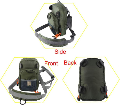 Kylebooker Lightweight Fly Fishing Chest Pack, Tackle Storage Pouch Waist Bag