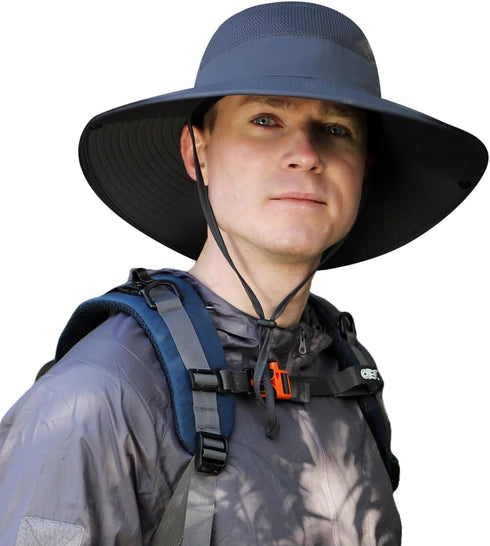 Wide Brim Sun Hat for Men & Women, UV Protection, Ventilated Summer Hats for Fishing & Hiking