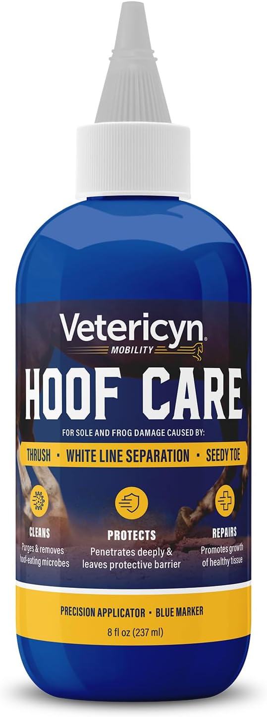 Vetericyn Mobility Equine Hoof Care for Sole & Frog Damage, 8 Ounces for Thrush, White Line Separation & Seedy Toe
