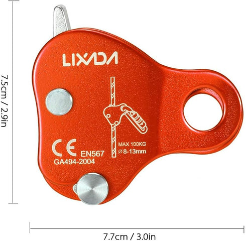 Lixada Ultralight Rock Climbing Ascender, Fall Arrest Protection Belay Device for 8-13MM Rope Grip Clamp