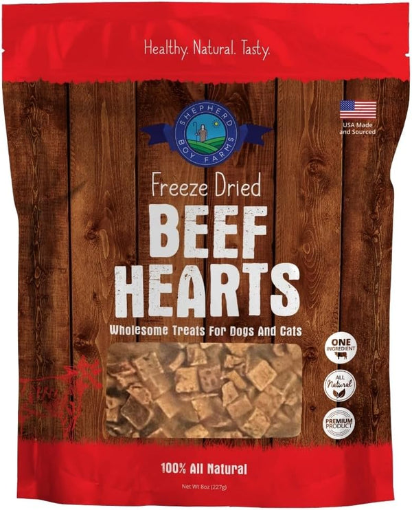 Shepherd Boy Farms Freeze Dried Dog and Cat Treats, Beef Heart, All