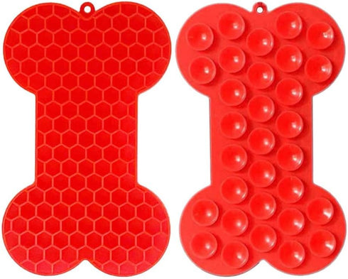 Quaziret 2Pcs Lick Mat | Bone-Shaped Licking Mat for Dogs & Cats | Peanut Butter Lick Pads for Boredom Reducer Perfect