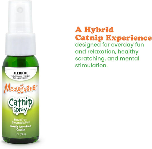 Meowijuana 1oz. Premium Catnip Spray, Organic, High Potency for Cat Toys, Teasers, and Scratchers