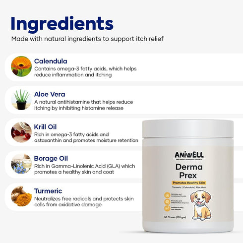 Packed DermaPrex: A New Age Natural Formula for Itching & Allergy, Vitamin E & Borage Oil Supplement with Beneficial