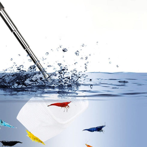 2pcs Angoily Extendable Handle Shrimp Nets Square Fine Mesh Aquarium Fishing Nets for Fish Tank and Shrimp Catching