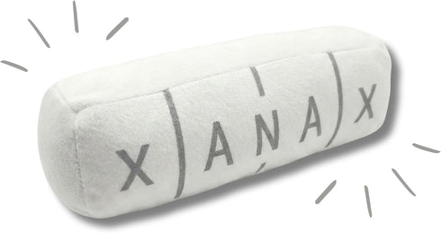 Generic Chill Xan Bar Novelty Dog Toy, Plush Squeaky Crinkle Chew Toy, White,