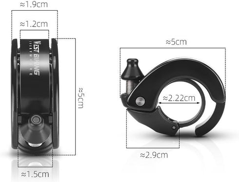 Hidden Conch Bicycle Bells, MTB Bike Bells for Adults or Kids, 100dB Loud Crisp Clear for 22.2mm Handlebars