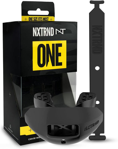 Nxtrnd One Football Mouth Guard with Strap - Fits Adult & Youth (Black)
