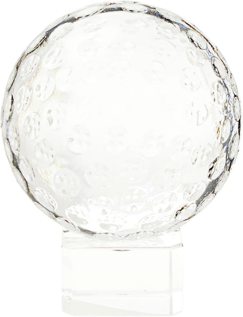 Juvale Crystal Golf Trophy Award - 2 in Clear Crystal, Display Stand Base & Presentation Gift Box