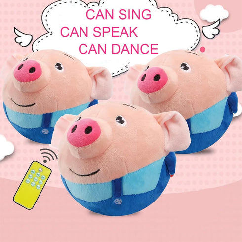 Panup Plush Toy, Pet Play Talking and Singing Dog Toy, Interactive Blue Pig Plush for Cats and Dogs