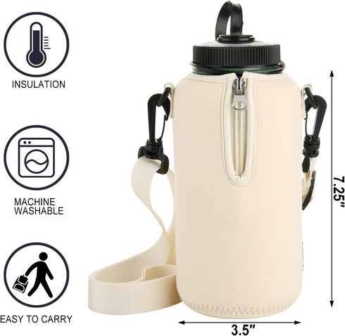 Beautyflier 2pcs 32 oz Backpack, Neoprene Sleeve for Nalgene Water Bottles, Compatible with Nalgene Wide Mouth Water