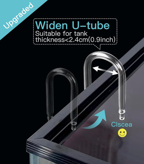 Aquarium Glass CO2 Diffuser Atomizer with Premium U Tube Check Valve and Suction Cup