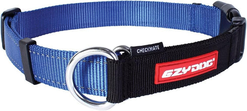 EzyDog Checkmate Martingale Collar for Dogs - Premium Nylon Training Collar, X-Large, Blue