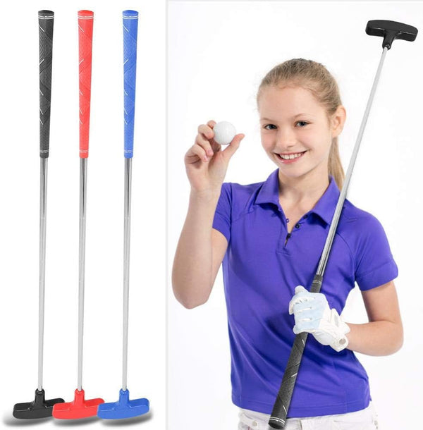 Tbest Kids Junior Stainless Steel Putter Club 31inch Mini Rubber Head for Ages 3-5, 6-8, 9-12