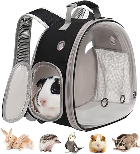 Guinea Pig Backpack for Small Animals, Space Capsule Bubble Window, Ideal for Guinea Pig, Bird, Bunny, Rabbit