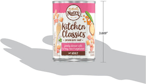 NUTRO PREMIUM LOAF Adult Natural Grain Free Wet Dog Food, Turkey, Sweet Potato & Green Bean Recipe, 12.5 oz Cans