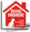 iSYFIX Dog Inside Alert Signs Stickers, 4 Pack, 5x5 Inch, Premium Self-Adhesive Vinyl, Indoor and Outdoor Red
