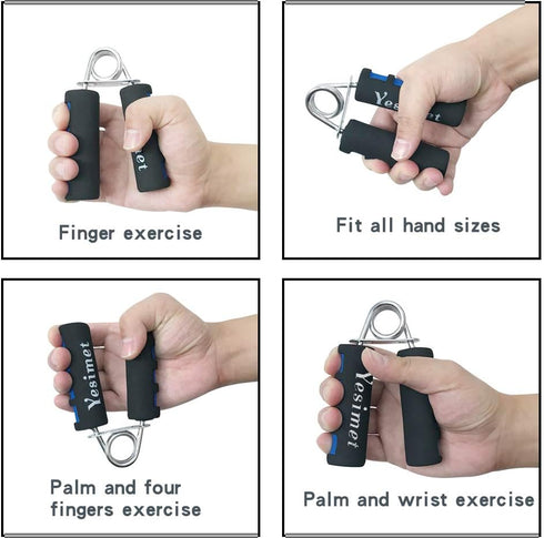 Hand Grip Strengthener Set, Soft Foam Finger Gripper for Increasing Wrist Forearm and Finger Strength, 2 Pack
