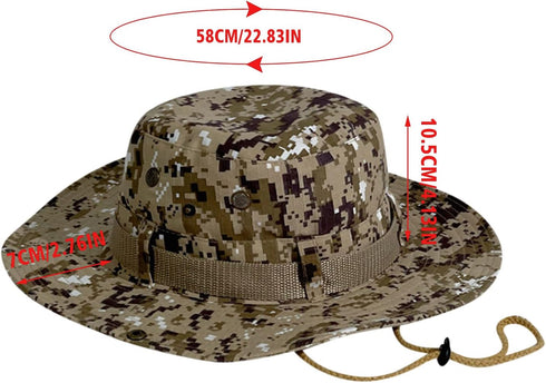 YOLAI Outdoor Mountaineering Jungle Cap Sunscreen Wide Brim Bucket Hats Foldable Sun Hats for Mens and Womens