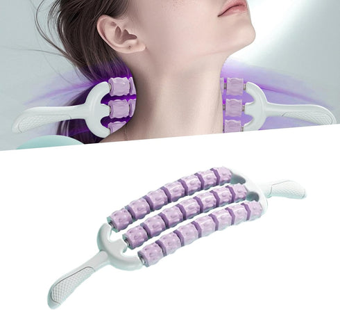 Hammer Vaveren Handheld Massage Roller Stick Exercise Three Row Roller Leg Massage Yoga Muscle Relaxation Roller