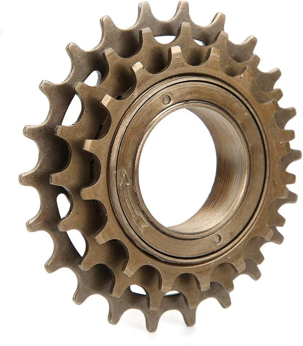 Single Speed Bike Freewheel, Metal 3 Speed Flywheel Bicycle Accessory for Mountain Road Bike (Threaded Type, 16/19/22T)